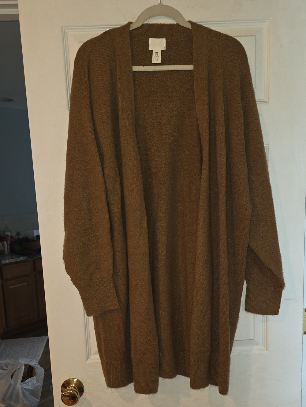Cozy Women's Open-Front Long Cardigan Sweater - Brown